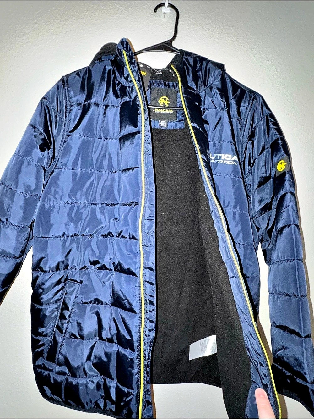 Nautica Packable Puffer Jacket in Blue Size Large NWT